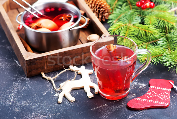 Noël boire épices table arbre [[stock_photo]] © tycoon