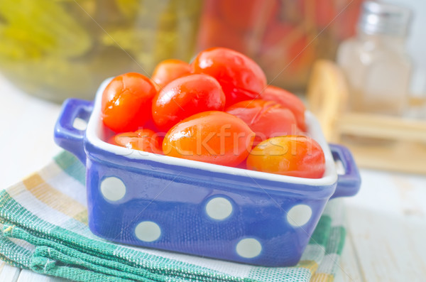 Tomate vidrio rojo vegetales ajo saludable Foto stock © tycoon