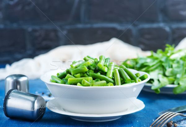 Ejotes tazón mesa alimentos verde beber Foto stock © tycoon