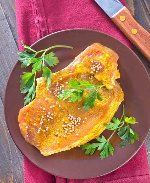 raw meat with marinade Stock photo © tycoon