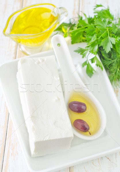 Stockfoto: Hout · plaat · ontbijt · salade · tomaat