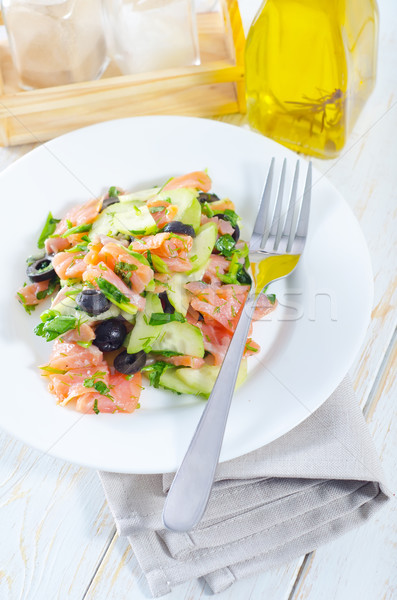 salad with salmon Stock photo © tycoon