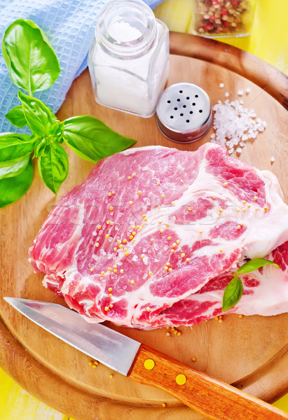 Surowy mięsa przyprawy tle kuchnia obiedzie Zdjęcia stock © tycoon
