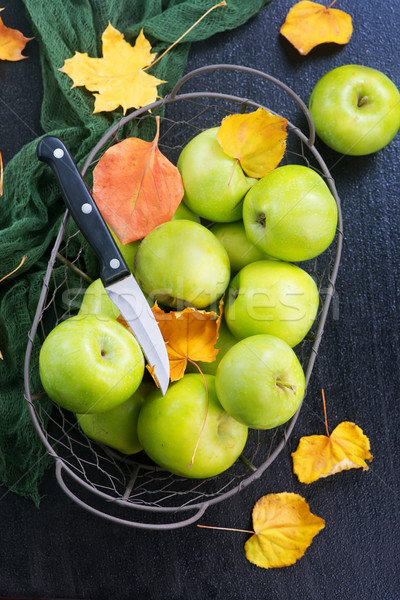 Ernte Äpfel Tabelle Essen Apfel Hintergrund Stock foto © tycoon