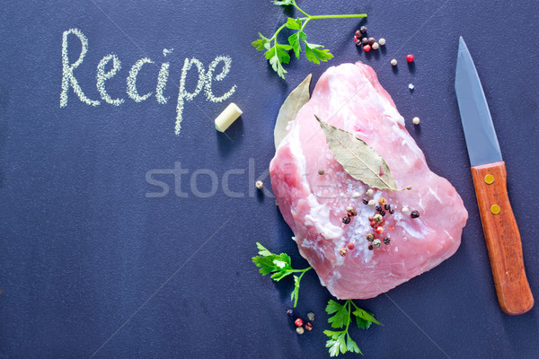 Foto stock: Crudo · carne · cocina · cocina · bordo · cocinar