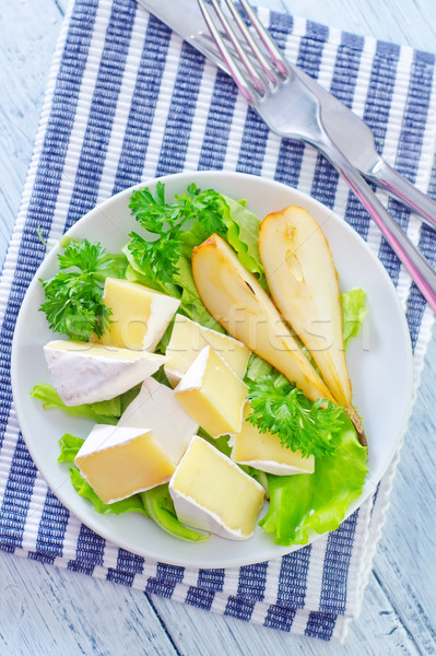 Stockfoto: Camembert · groene · kaas · witte · boord · lunch