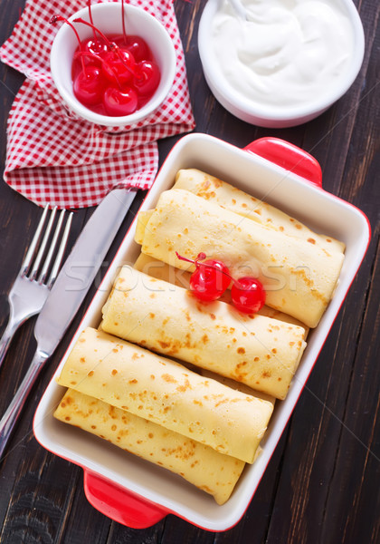 pancakes with cherry Stock photo © tycoon