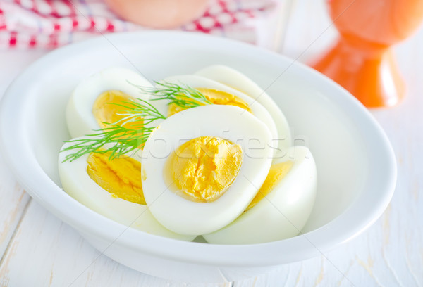 Főtt tojások természet nyár vacsora tányér Stock fotó © tycoon