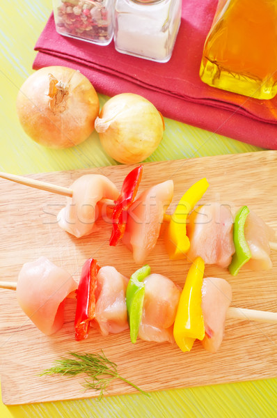 Huhn kebab Gemüse Platte Fleisch Kochen Stock foto © tycoon