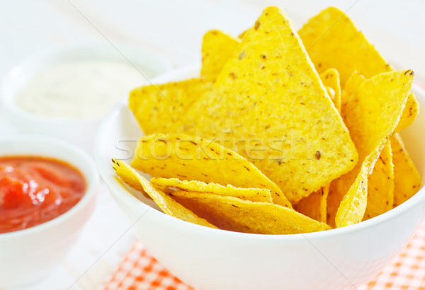 Zdjęcia stock: Nachos · czerwony · kukurydza · szybko · świeże · chip