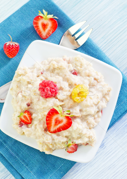 oat flakes with strawberry Stock photo © tycoon