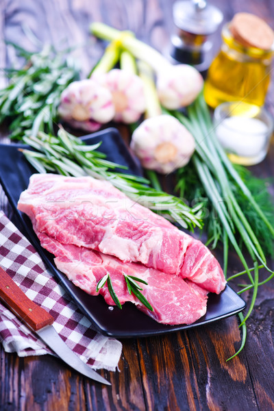 Carne tempero sal mesa de madeira comida Foto stock © tycoon