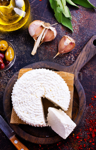 Hüttenkäse Bord Tabelle Essen Käse Fett Stock foto © tycoon