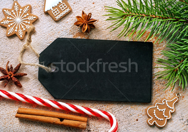 Christmas cookie żywności wina serca zimą Zdjęcia stock © tycoon