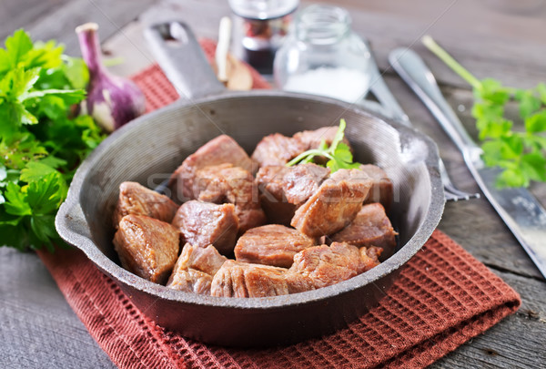 Mięsa pan tabeli żywności restauracji Zdjęcia stock © tycoon