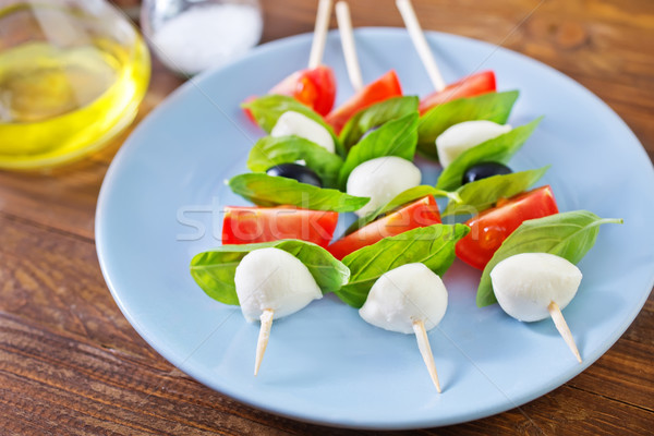 Caprese achtergrond restaurant olie diner plaat Stockfoto © tycoon