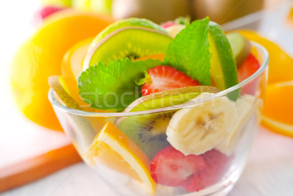 Fruits fruits rouge fraise banane salade [[stock_photo]] © tycoon