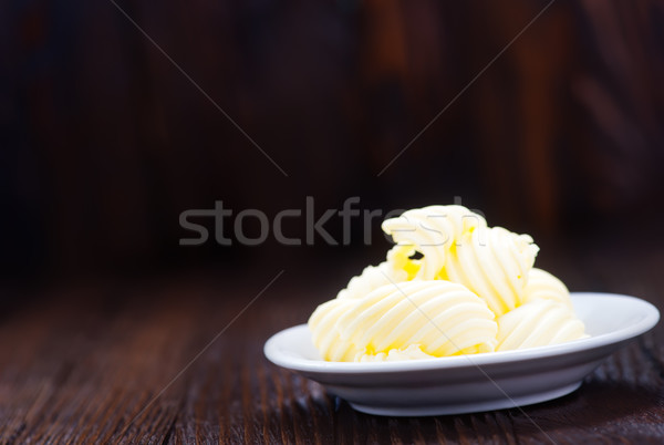 Butter Platte Tabelle schwarz dunkel Kochen Stock foto © tycoon