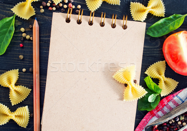 Stock fotó: Jegyzettömb · aroma · fűszer · asztal · papír · háttér