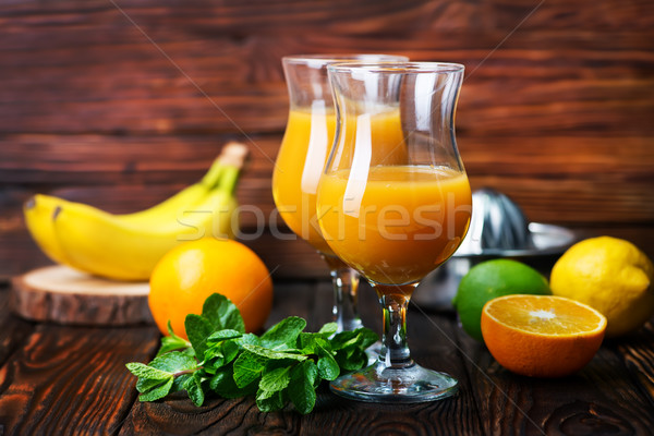 Narancslé szemüveg asztal fa levél szín Stock fotó © tycoon