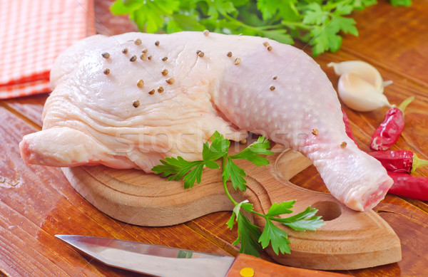 Poulet brut alimentaire feuille cuisine oiseau [[stock_photo]] © tycoon