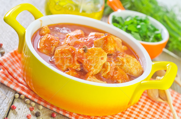 Stock photo: chicken with tomato sauce