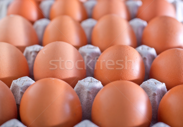 Surowy jaj brązowy tabeli jaj przestrzeni Zdjęcia stock © tycoon