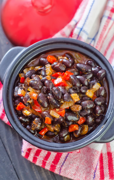 black beans with chili Stock photo © tycoon