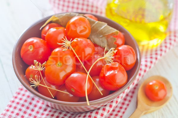 Pomodoro vetro rosso vegetali aglio sani Foto d'archivio © tycoon