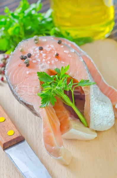 三文魚 食品 健康 背景 晚餐 紅色 商業照片 © tycoon