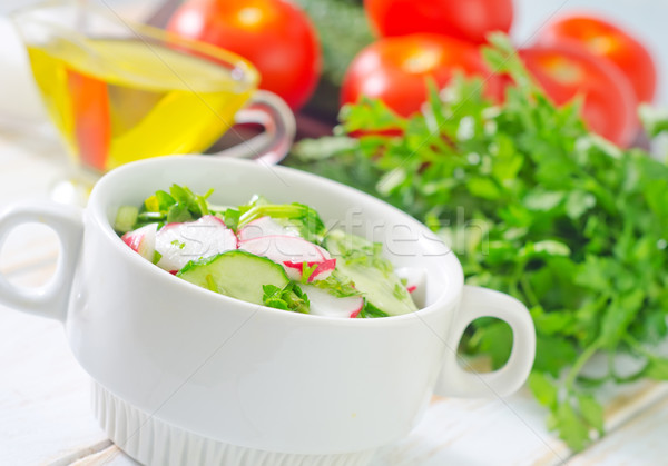 Frischen Salat Essen Blatt Hintergrund Platte Stock foto © tycoon
