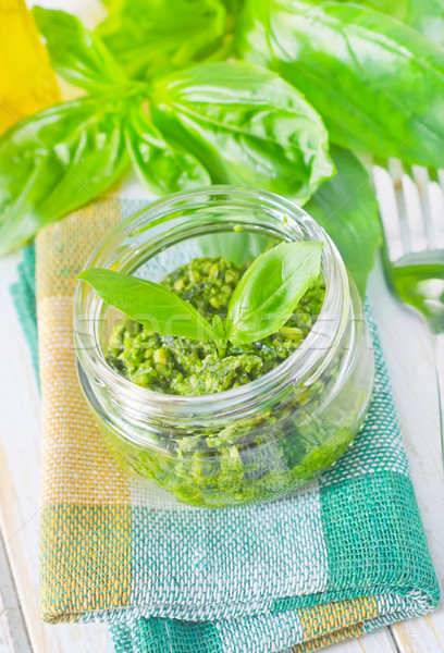 Pesto branco ervas fresco alho azeite Foto stock © tycoon