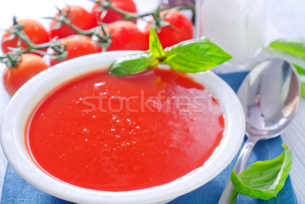 томатный суп Бар обеда красный кафе пластина Сток-фото © tycoon