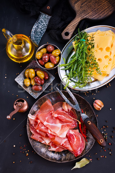 Stok fotoğraf: Prosciutto · baharat · plaka · stok · fotoğraf · gıda