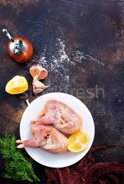 raw quail  Stock photo © tycoon