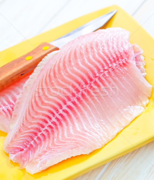 Nyers hal étel olaj tábla szakács Stock fotó © tycoon