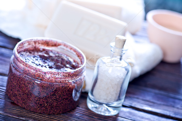 Spa объекты мыло аромат соль таблице Сток-фото © tycoon