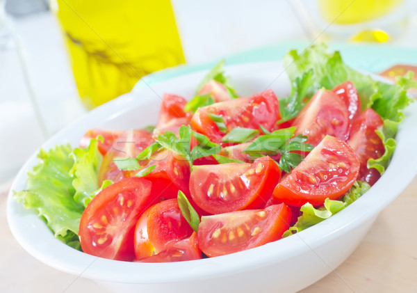 Salade tomate fraîches feuille table manger [[stock_photo]] © tycoon