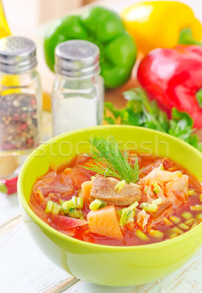 Burak zupa żywności restauracji obiedzie czerwony Zdjęcia stock © tycoon