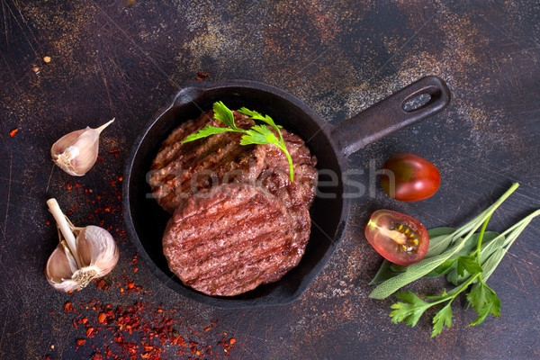 Stock fotó: Sült · hamburger · fűszer · stock · fotó · étel