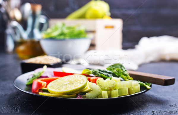 Foto stock: Dieta · alimentos · dieta · saludable · verduras · frescas · fondo · verde