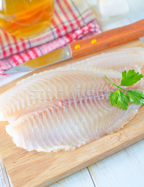 Gıda yağ akşam yemeği kırmızı balık tutma pişirmek Stok fotoğraf © tycoon