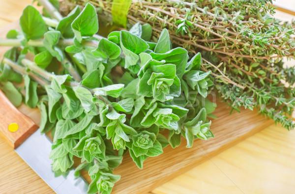 Foto stock: Orégano · madera · hoja · planta · cocina · frescos