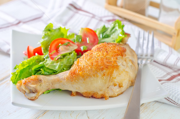 Frango assado em grupo salada branco asas Foto stock © tycoon