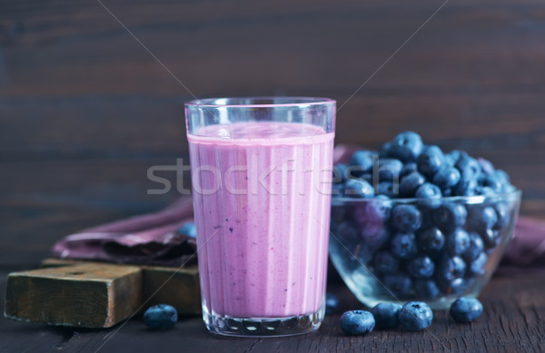 Yogurt mirtillo tavolo in legno bere mangiare bianco Foto d'archivio © tycoon