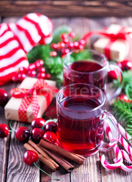 Рождества пить стекла таблице вино бутылку Сток-фото © tycoon