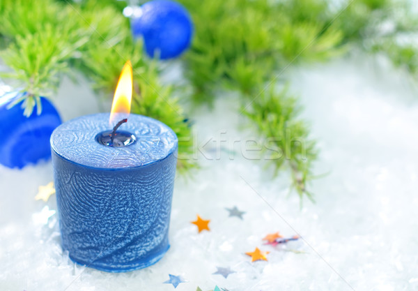 candle and christmas decoration Stock photo © tycoon