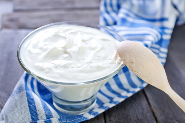 Foto stock: Agrio · mesa · leche · placa · blanco · cocinar