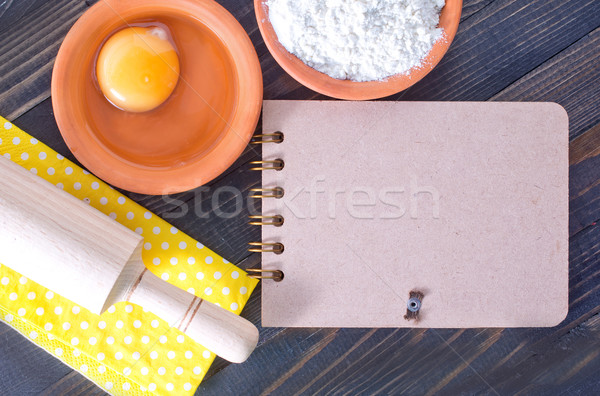 Ingrediente hârtie bucătărie tabel gătit nota Imagine de stoc © tycoon