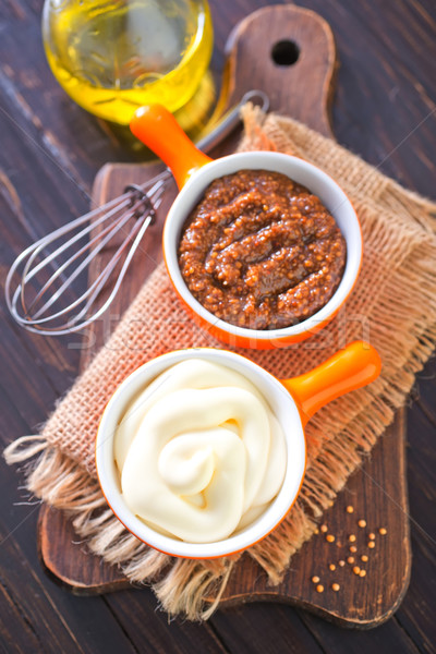 Foto stock: Mostarda · maionese · comida · folhas · Óleo · gordura